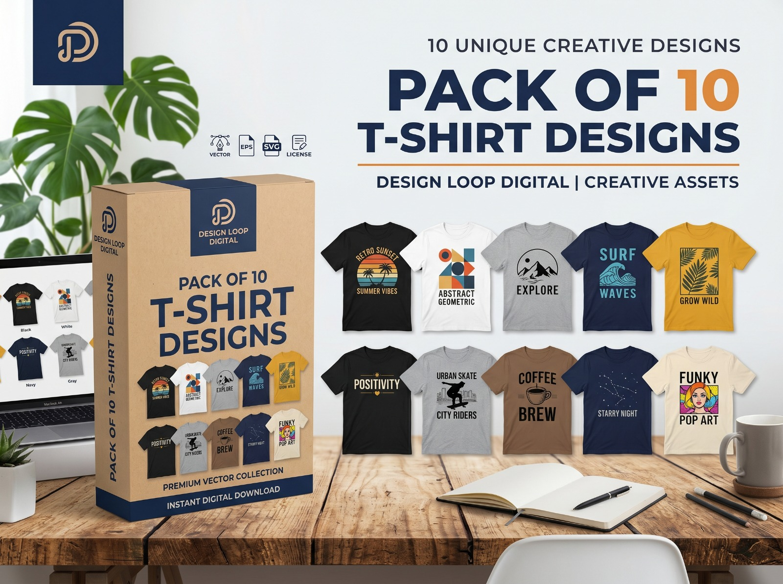 Pack of 10 T-Shirt Designs